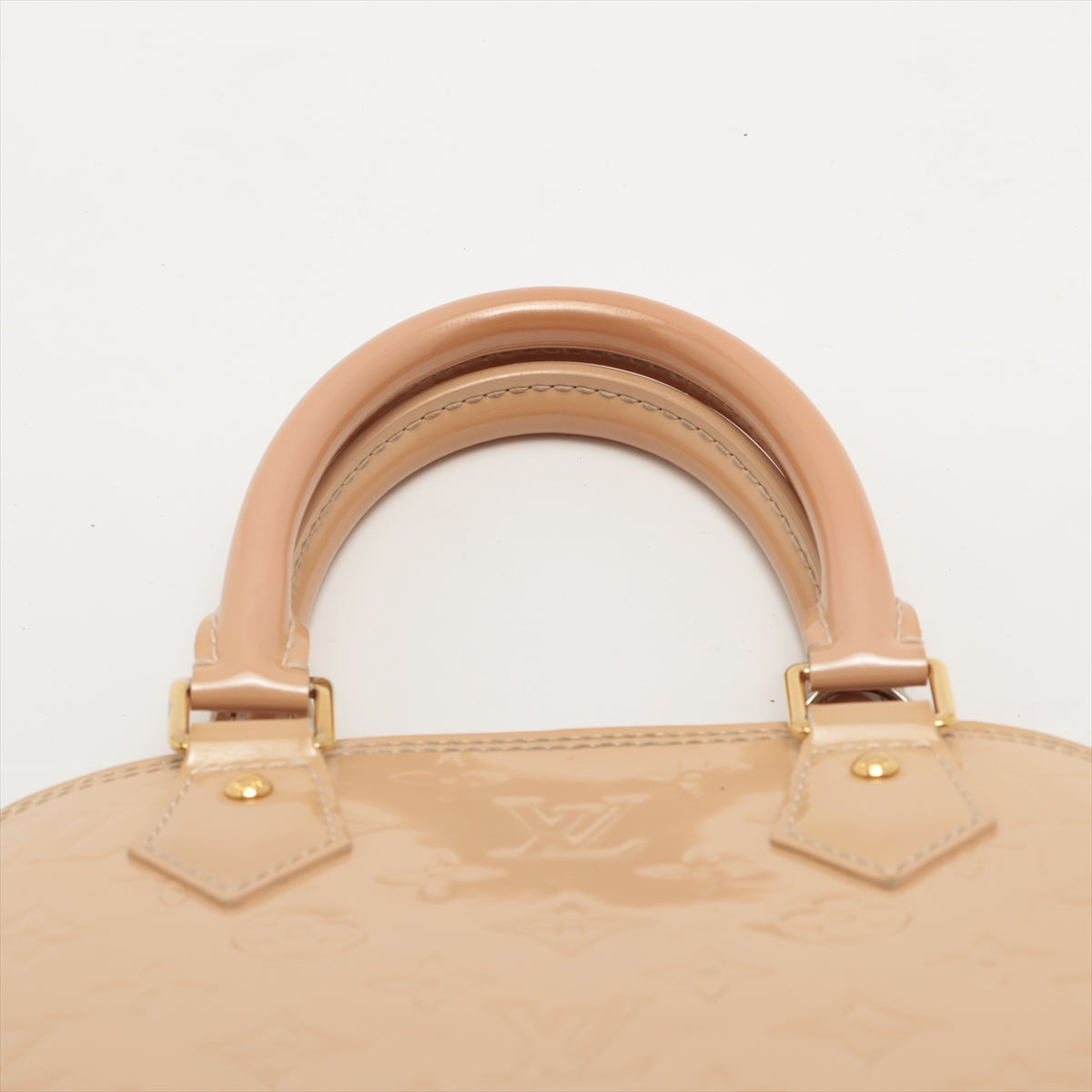 Louis Vuitton Brown Vernis Alma BB with Strap Beige Leather Patent leather  ref.628799 - Joli Closet
