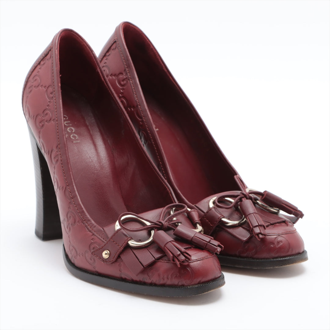 【関税&送料込】Gucci Burgundy Leather Pumps GUCCI Tassel Loafer Pumps Red Size 36.5 US – Luxxsavvy