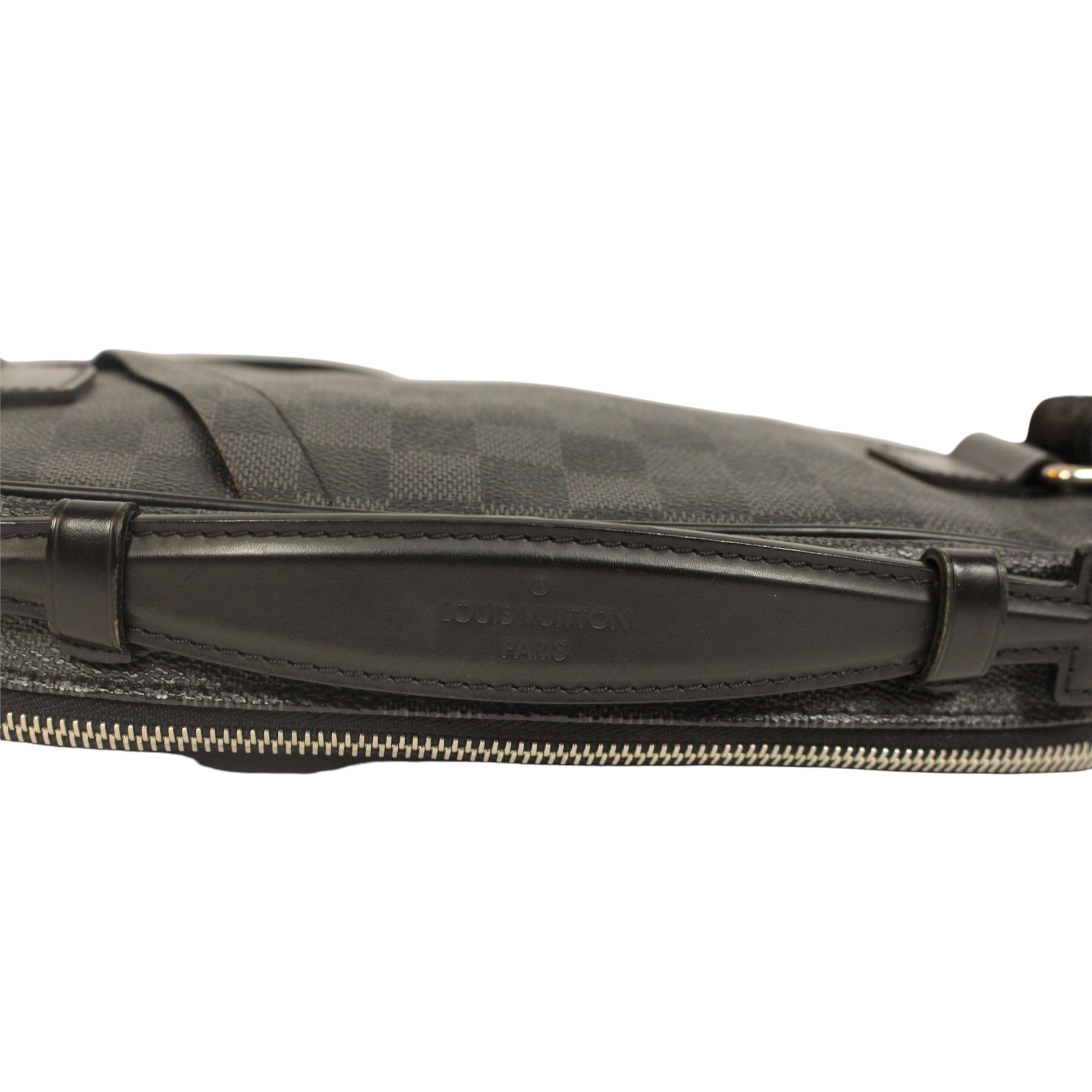 Louis Vuitton Damier Graphite Ambler Waist Bag Bumbag Men Excellent A2274